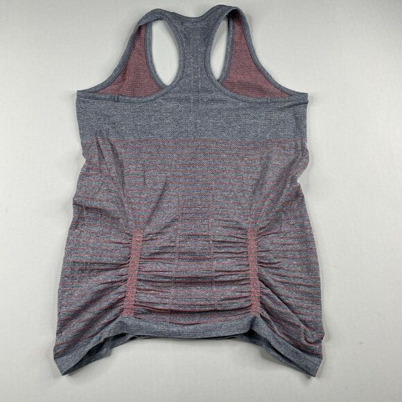 Athleta Fastest Track Gray Orange Stripes - Picture 2 of 6